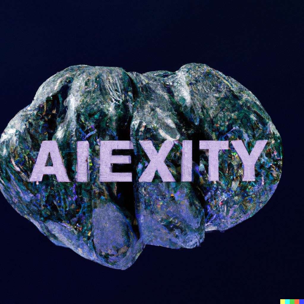 a representation of anxiety made out of a sparkling geode